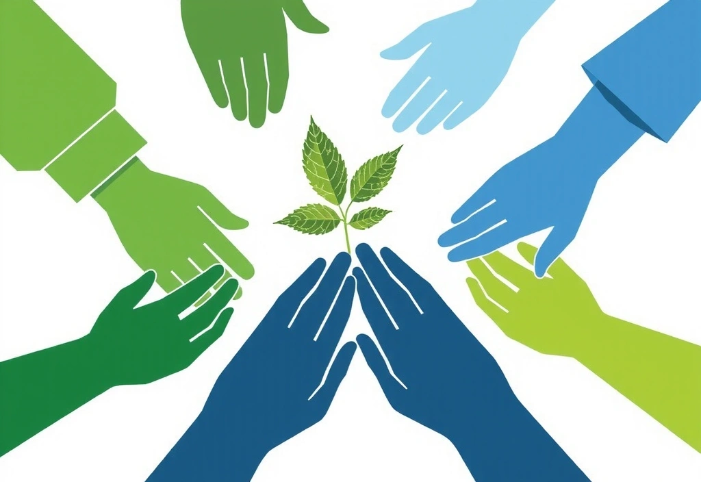 Abstract graphic representing community or environmental care