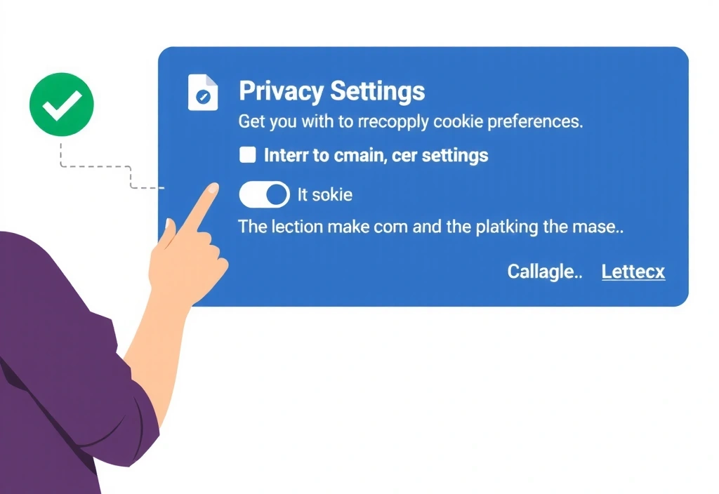 Illustration of a person managing digital privacy settings