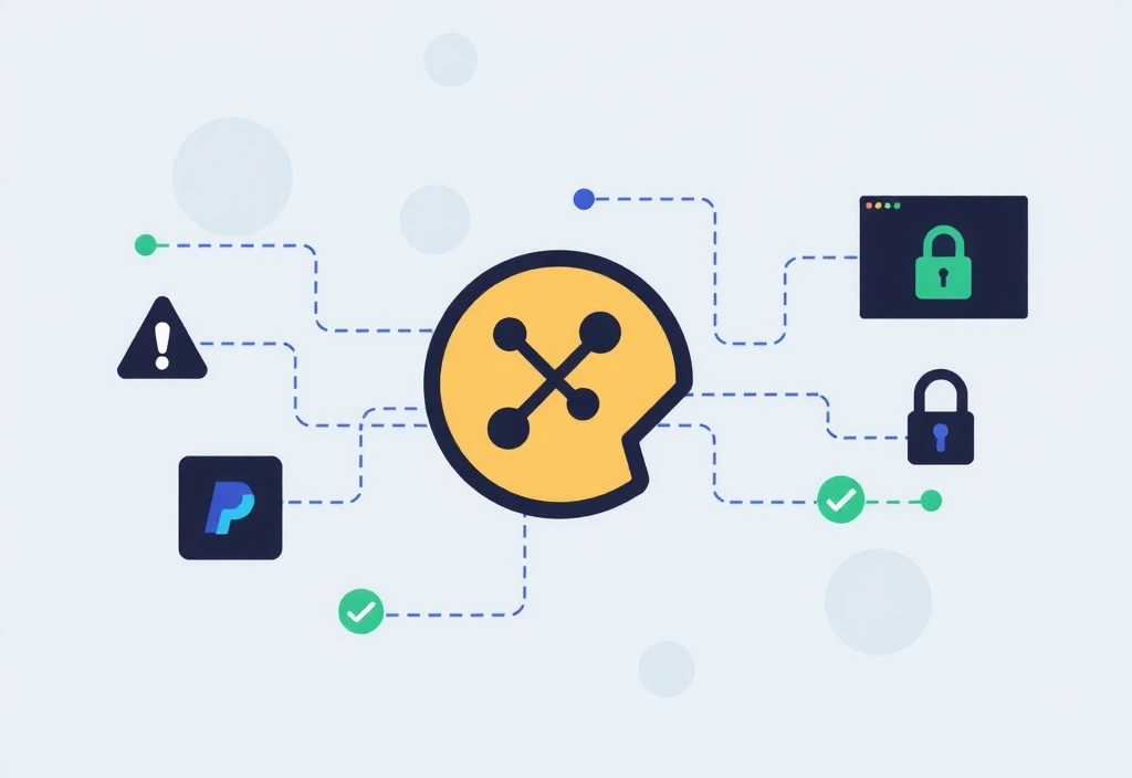 Illustration of a cookie and digital data flow