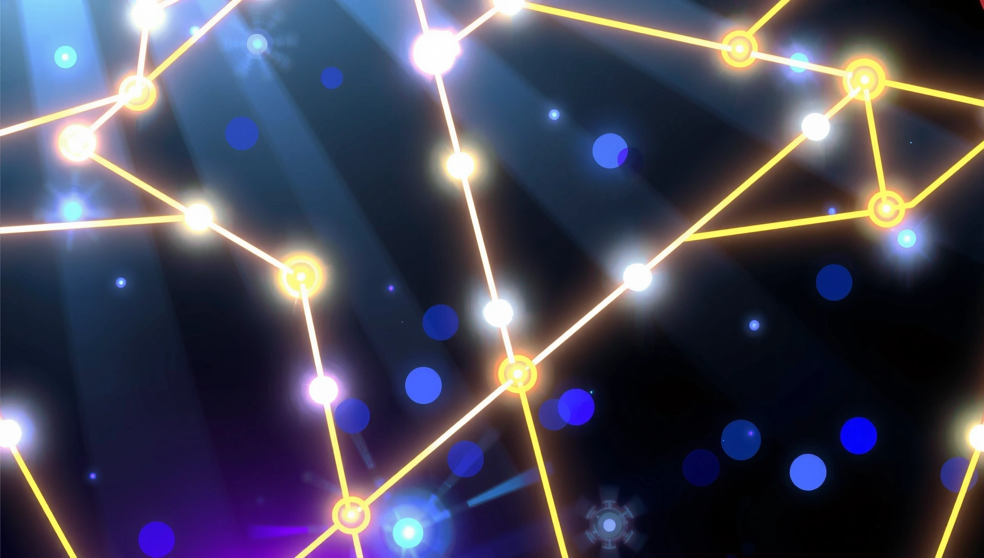 Modern abstract network connection with glowing lines