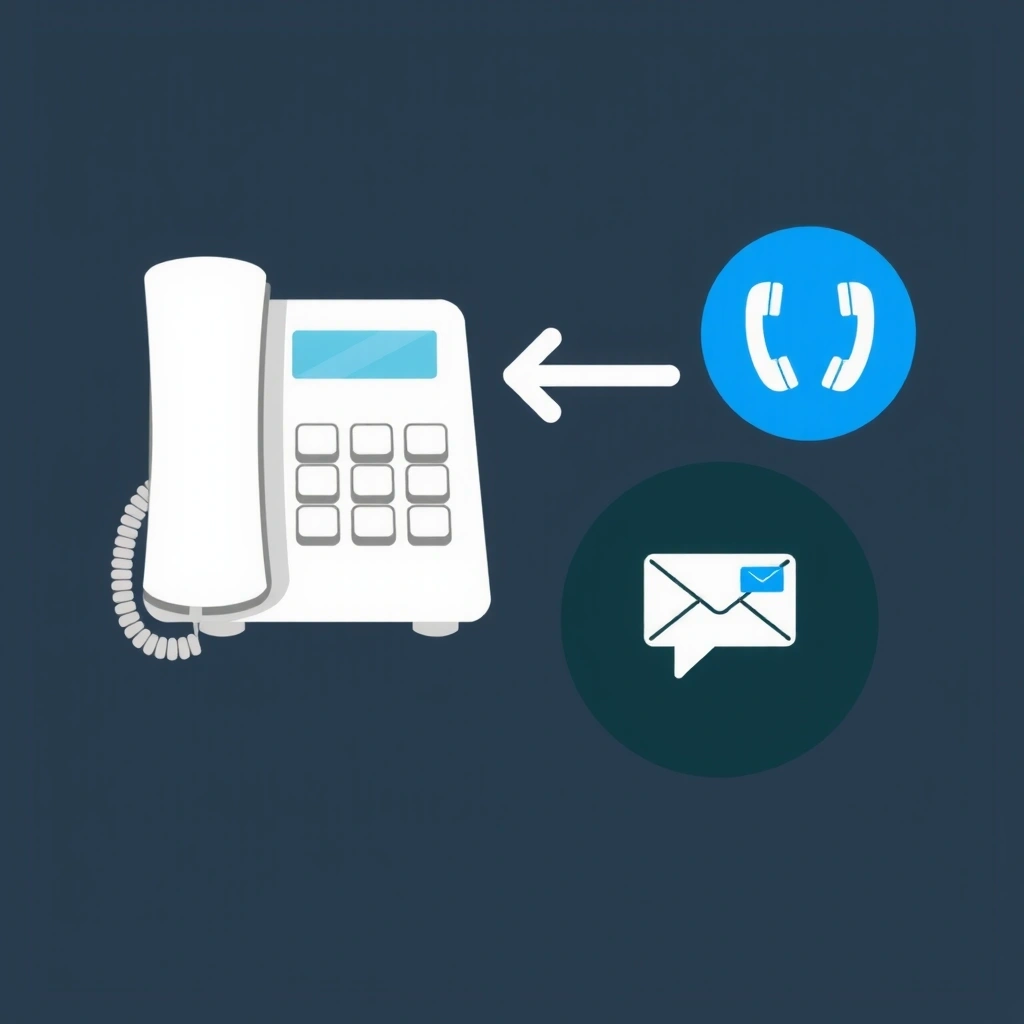 Icon representing call forwarding and voicemail