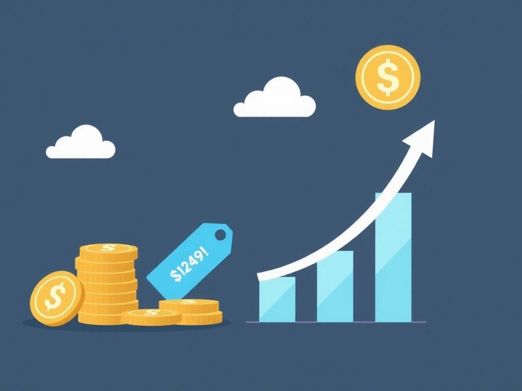 Coins and graphs symbolizing plans and pricing